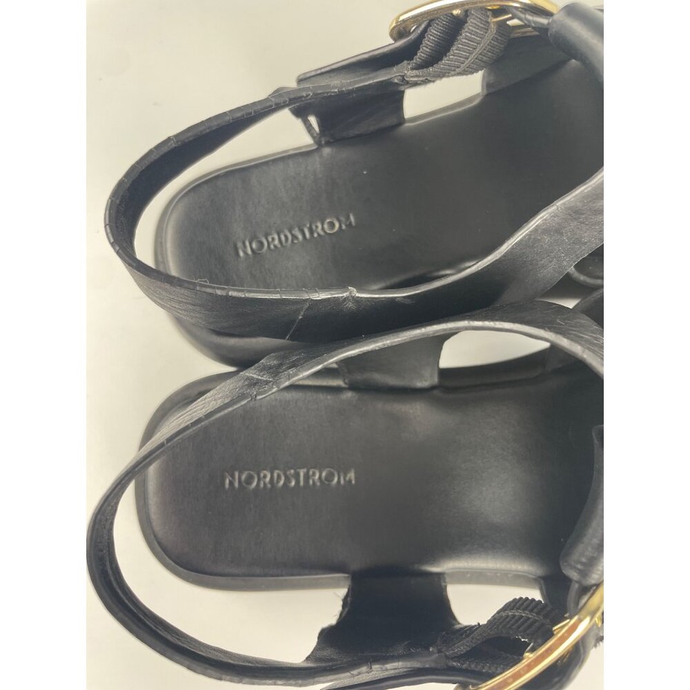 Nordstrom Women's 8.5M Noavea Lea Leather Chunky Strappy Slingback Buckle Sandal - Picture 4 of 11